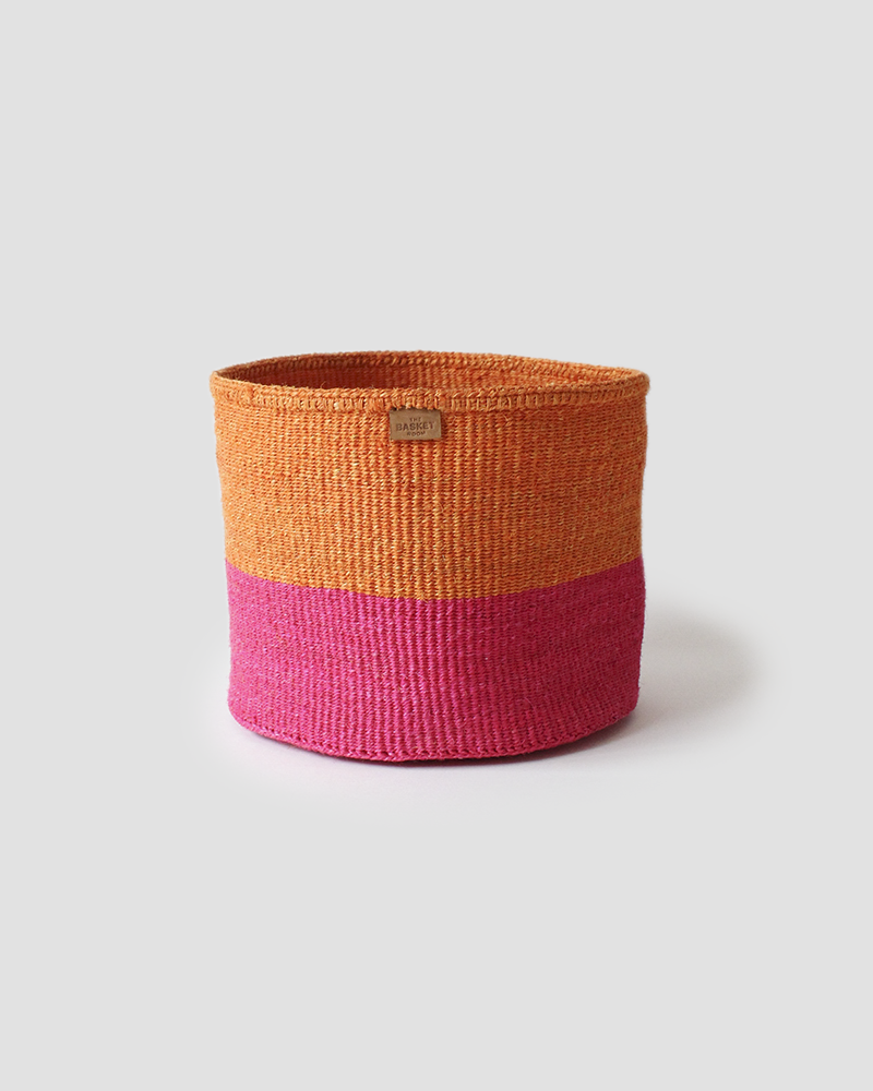 [The Basket Room] 컬러블록 바스켓, 오렌지&amp;핑크