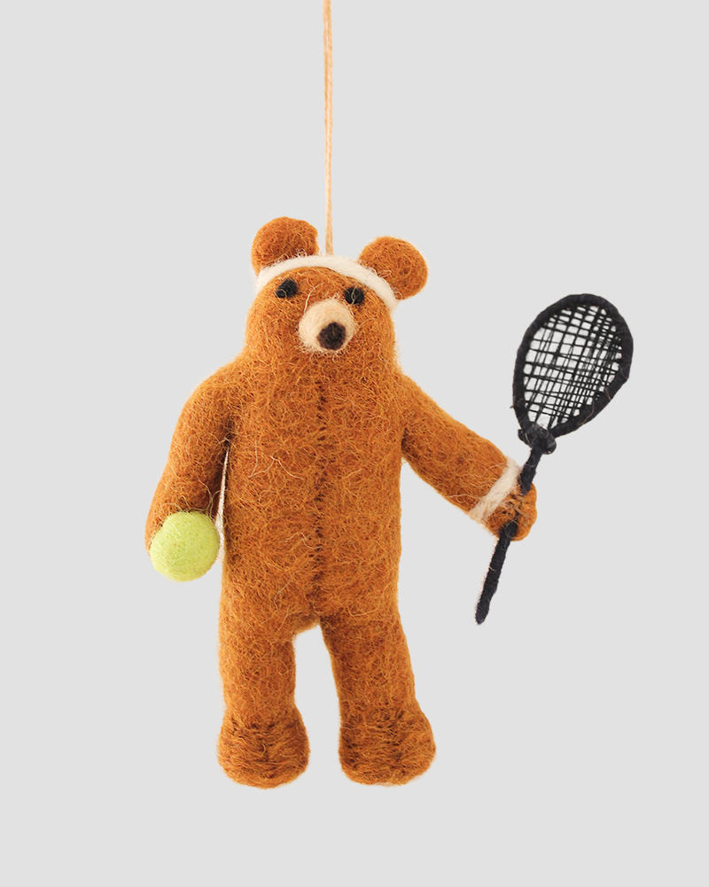 양모 펠트 오너먼트, 테니스치는 곰